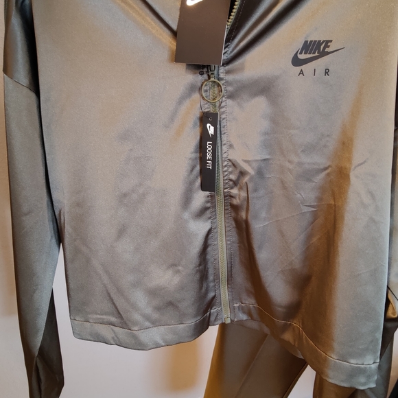 #NIKE 2pc #Military #green satin #jogger and #crop #jacket size #Large - Picture 3 of 8